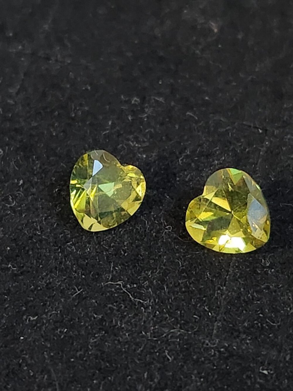 Natural Green Tourmaline Heart Pair – Approx. 5 mm